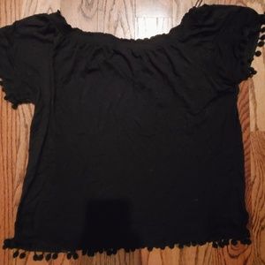 H&M pom trim shirt